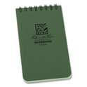 Rite in the Rain All-Weather Wire-O Notepad, Universal: Narrow Rule and Quadrille Rule, Dark Green Cover, 50 White 3 x 5 Sheets (935)