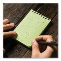 Rite in the Rain All-Weather Wire-O Notepad, Universal: Narrow Rule and Quadrille Rule, Dark Green Cover, 50 White 3 x 5 Sheets (935)