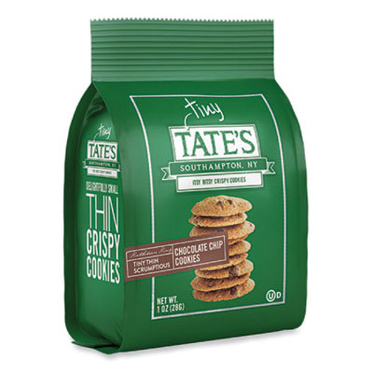 TATES BAKE SHOP Tiny Tate's Chocolate Chip Cookies, 1 oz Pack, 24/Carton (00164)