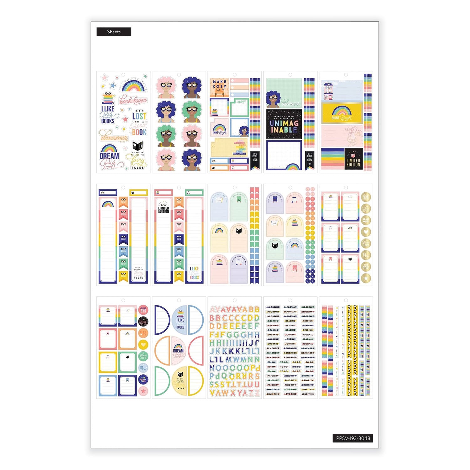 The Happy Planner me and my BIG ideas Stickers, Booklist Theme, 680 Stickers (PPSV1933048)