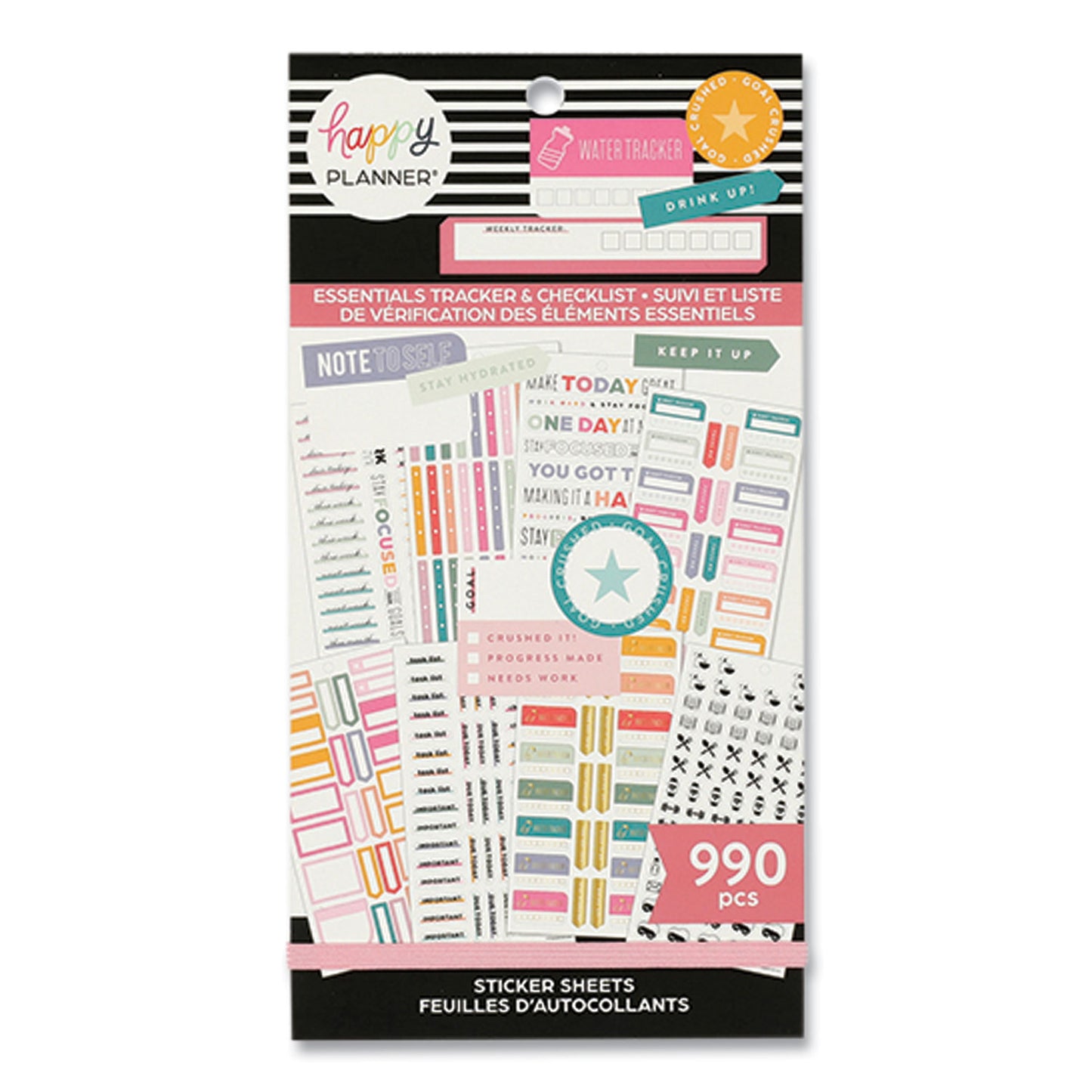 The Happy Planner Essentials Tracker & Checklist Classic Stickers, Productivity Theme, 990/Pack (SVP130151)