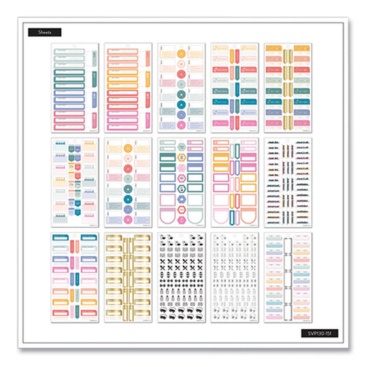 The Happy Planner Essentials Tracker & Checklist Classic Stickers, Productivity Theme, 990/Pack (SVP130151)