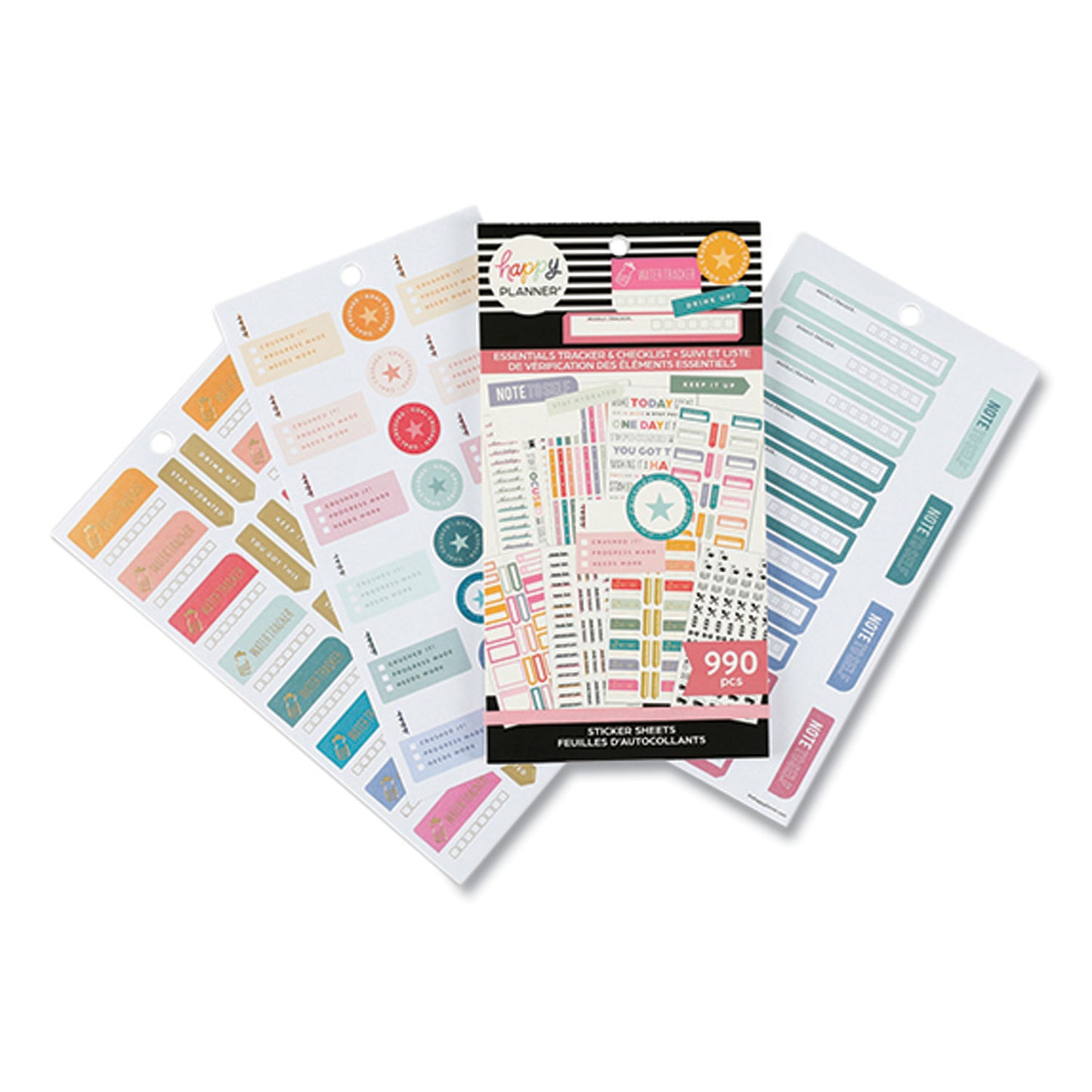 The Happy Planner Essentials Tracker & Checklist Classic Stickers, Productivity Theme, 990/Pack (SVP130151)