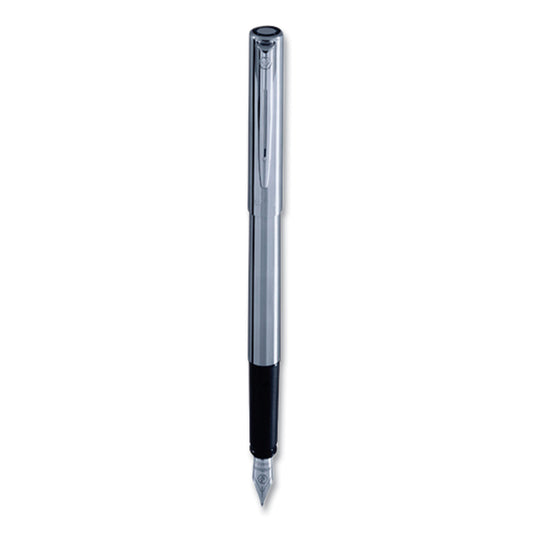 Waterman Allure Fountain Pen, Stick, Fine Nib, Blue Ink, Silver/Black Barrel (S0174956)