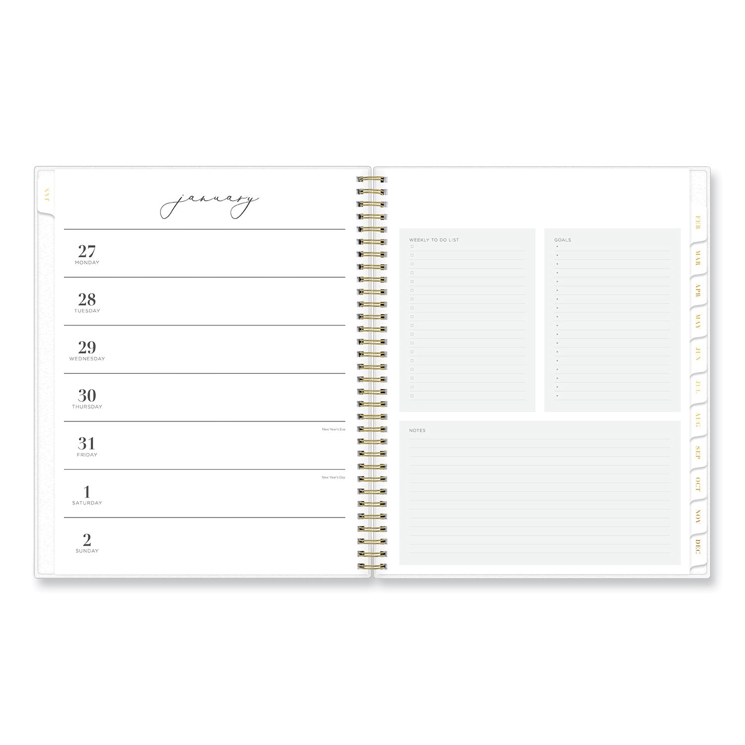 Blue Sky Life Note-It Leah Weekly/Monthly Notes Planner, Floral Artwork, 11 x 8.5, Gray/Pink/White Cover, 12-Month (Jan to Dec): 2025 (139479)