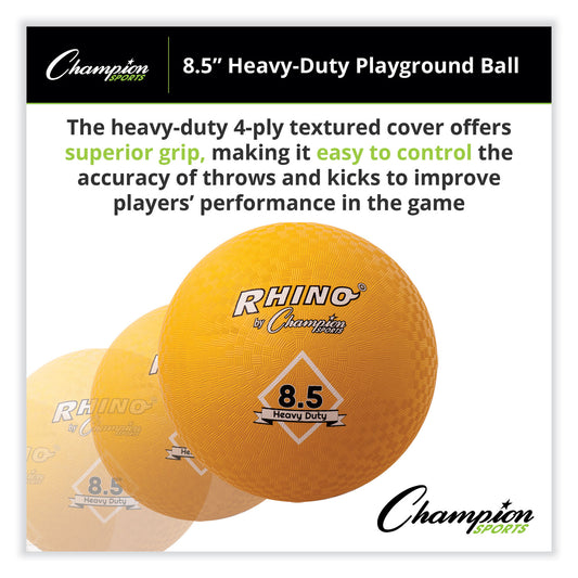 Champion Sports Heavy Duty Playground Ball, 8.5" Diameter, Yellow (PG85HD)