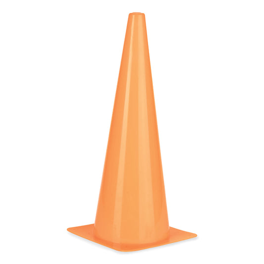 Champion Sports High-Visibility Plastic Cones, 18" Tall, Florescent Orange, 8" x 8" Base (TC18)