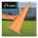 Champion Sports High-Visibility Plastic Cones, 18" Tall, Florescent Orange, 8" x 8" Base (TC18)