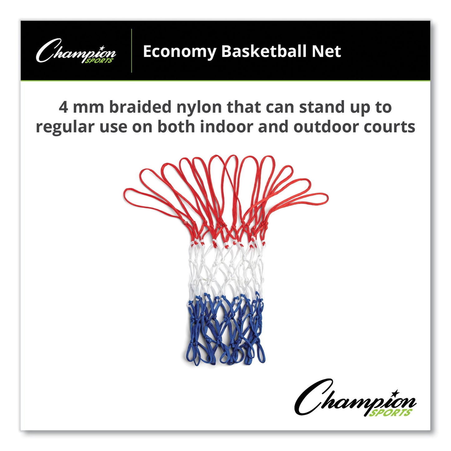 Champion Sports 4 mm Economy Basketball Net, 21 x 6 (405)
