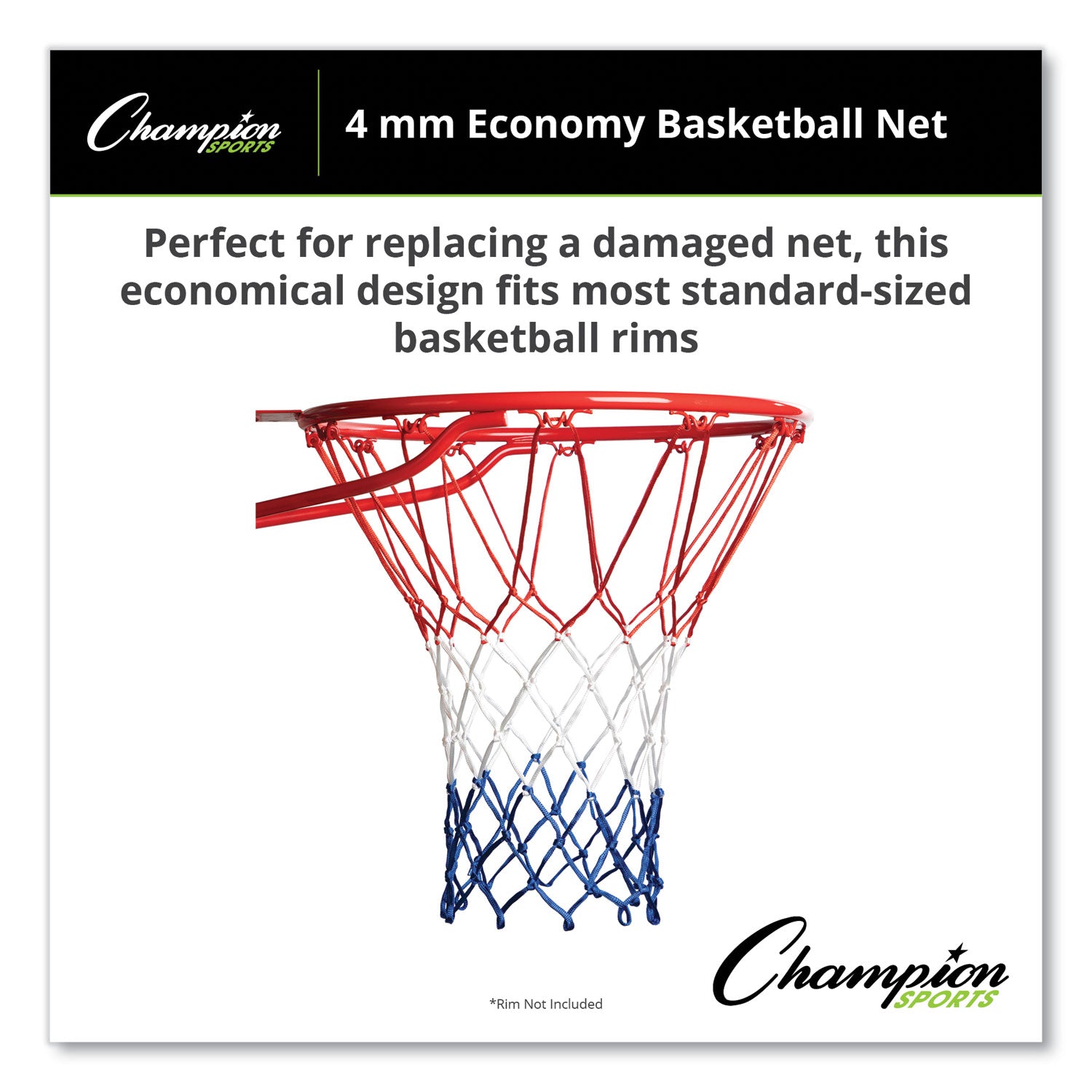 Champion Sports 4 mm Economy Basketball Net, 21 x 6 (405)