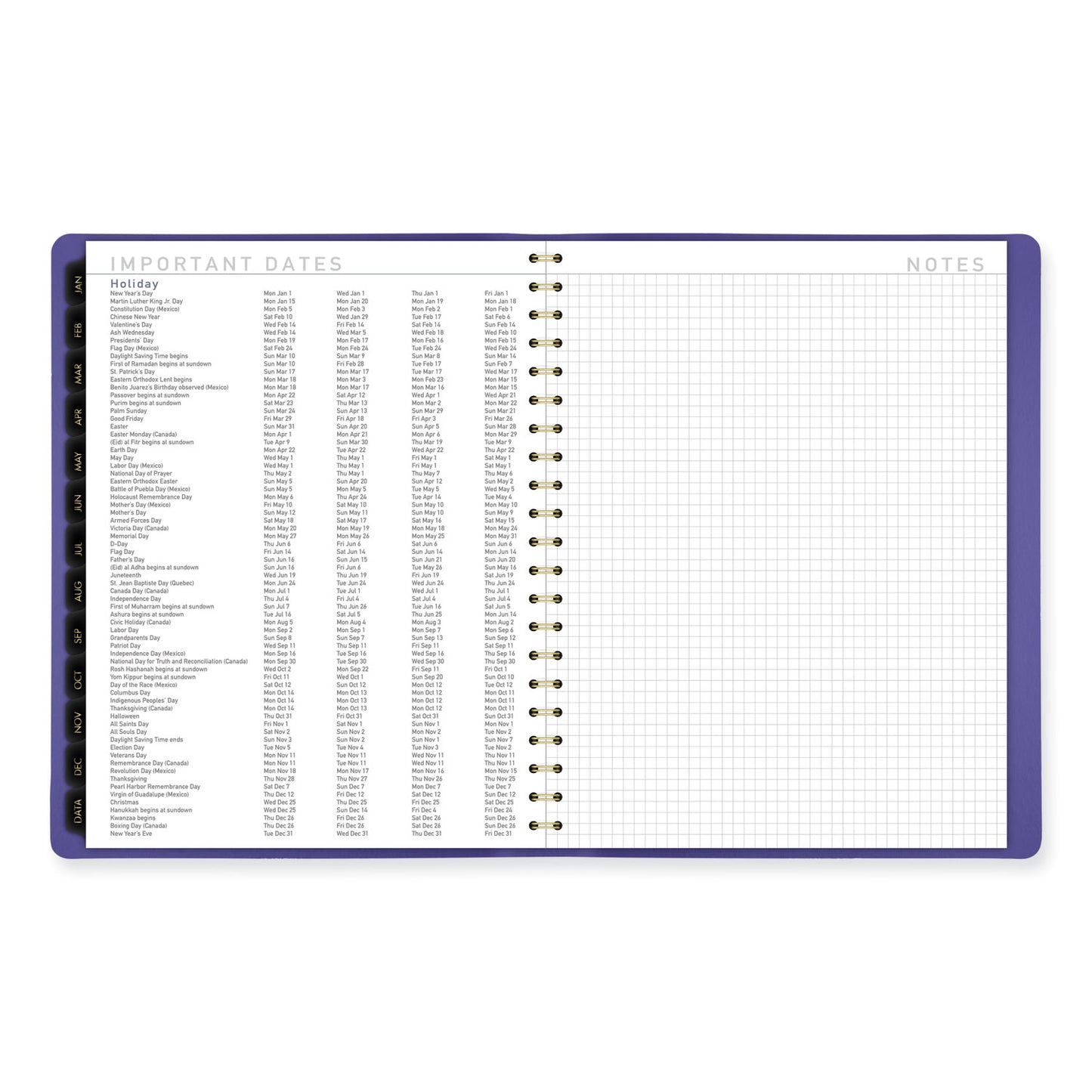 AT-A-GLANCE Contemporary Weekly/Monthly Planner, 11.38 x 9, Purple Cover, 12-Month (Jan to Dec): 2025 (70940X14)