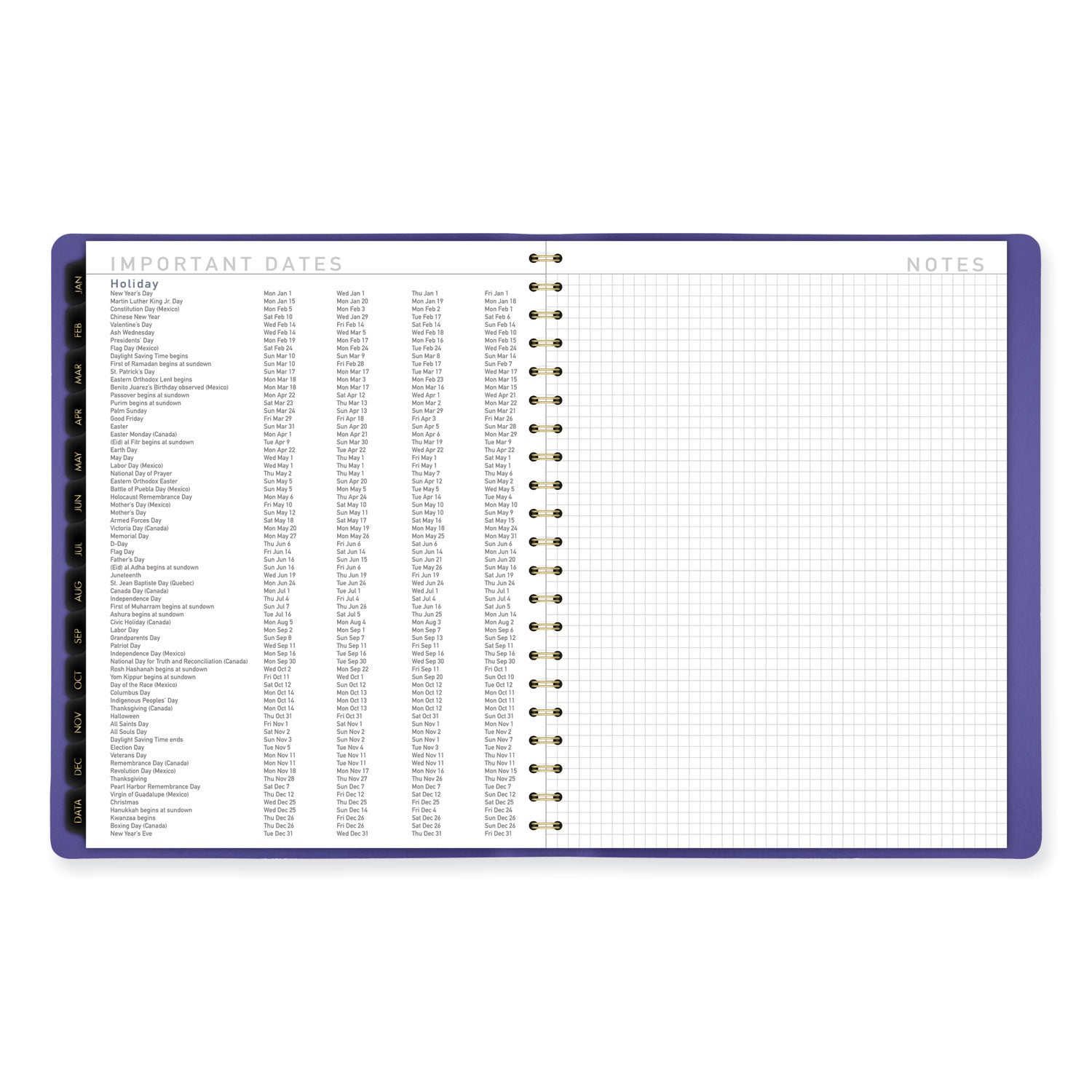 AT-A-GLANCE Contemporary Weekly/Monthly Planner, 11.38 x 9, Purple Cover, 12-Month (Jan to Dec): 2025 (70940X14)