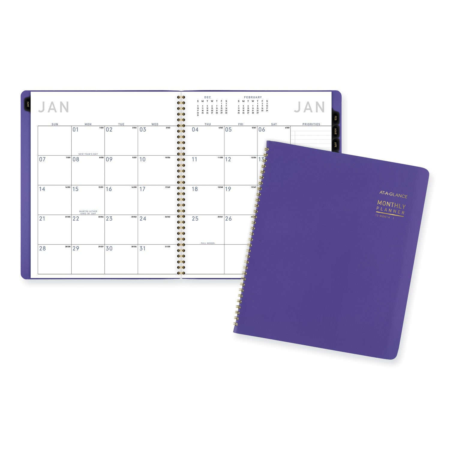 AT-A-GLANCE Contemporary Monthly Planner, 11.38 x 9.63, Purple Cover, 12-Month (Jan to Dec): 2025 (70250X14)