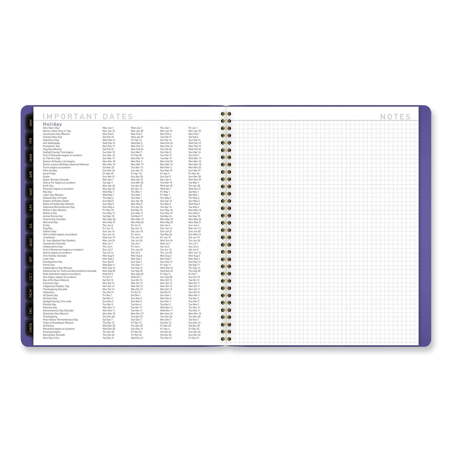 AT-A-GLANCE Contemporary Monthly Planner, 11.38 x 9.63, Purple Cover, 12-Month (Jan to Dec): 2025 (70250X14)