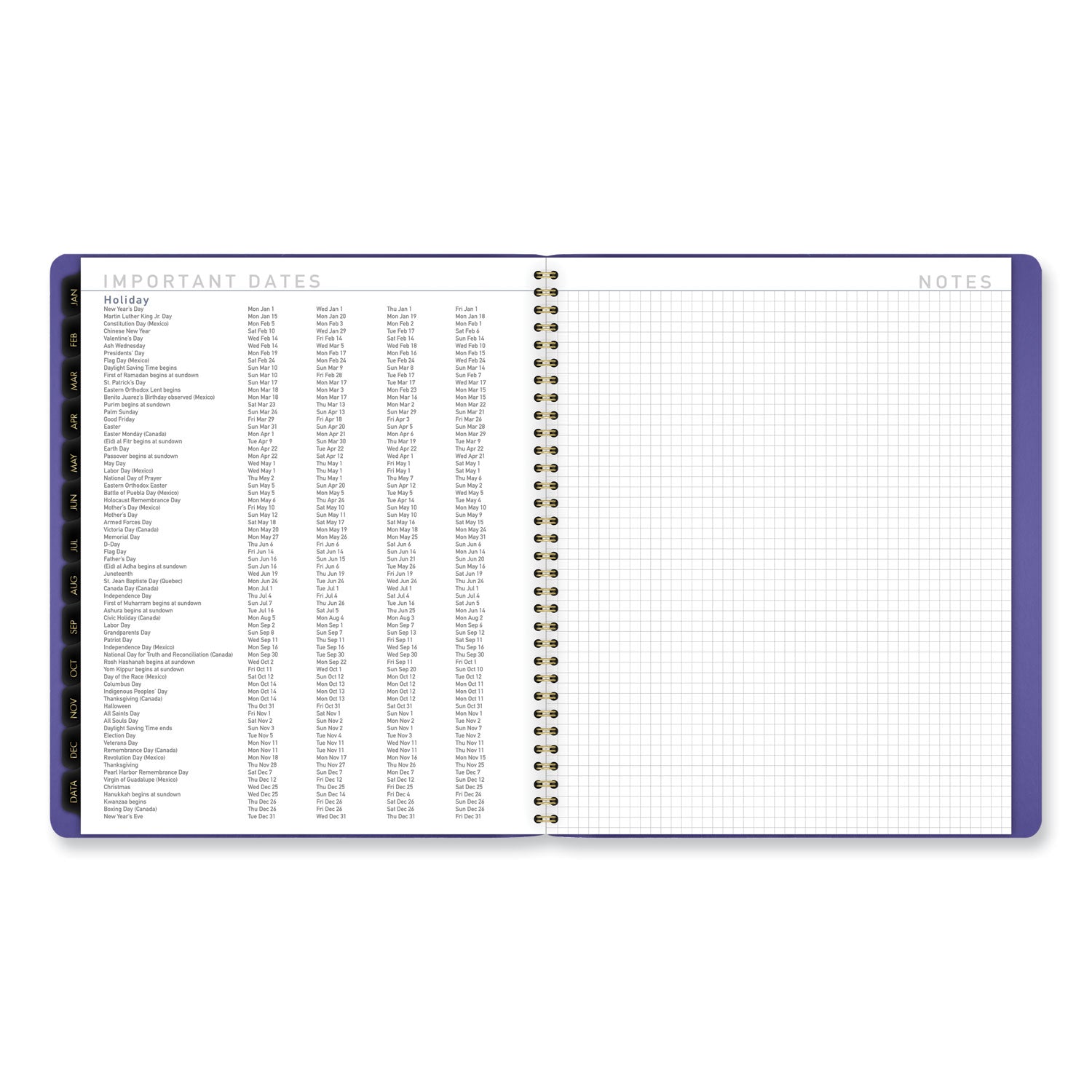 AT-A-GLANCE Contemporary Monthly Planner, 11.38 x 9.63, Purple Cover, 12-Month (Jan to Dec): 2025 (70250X14)