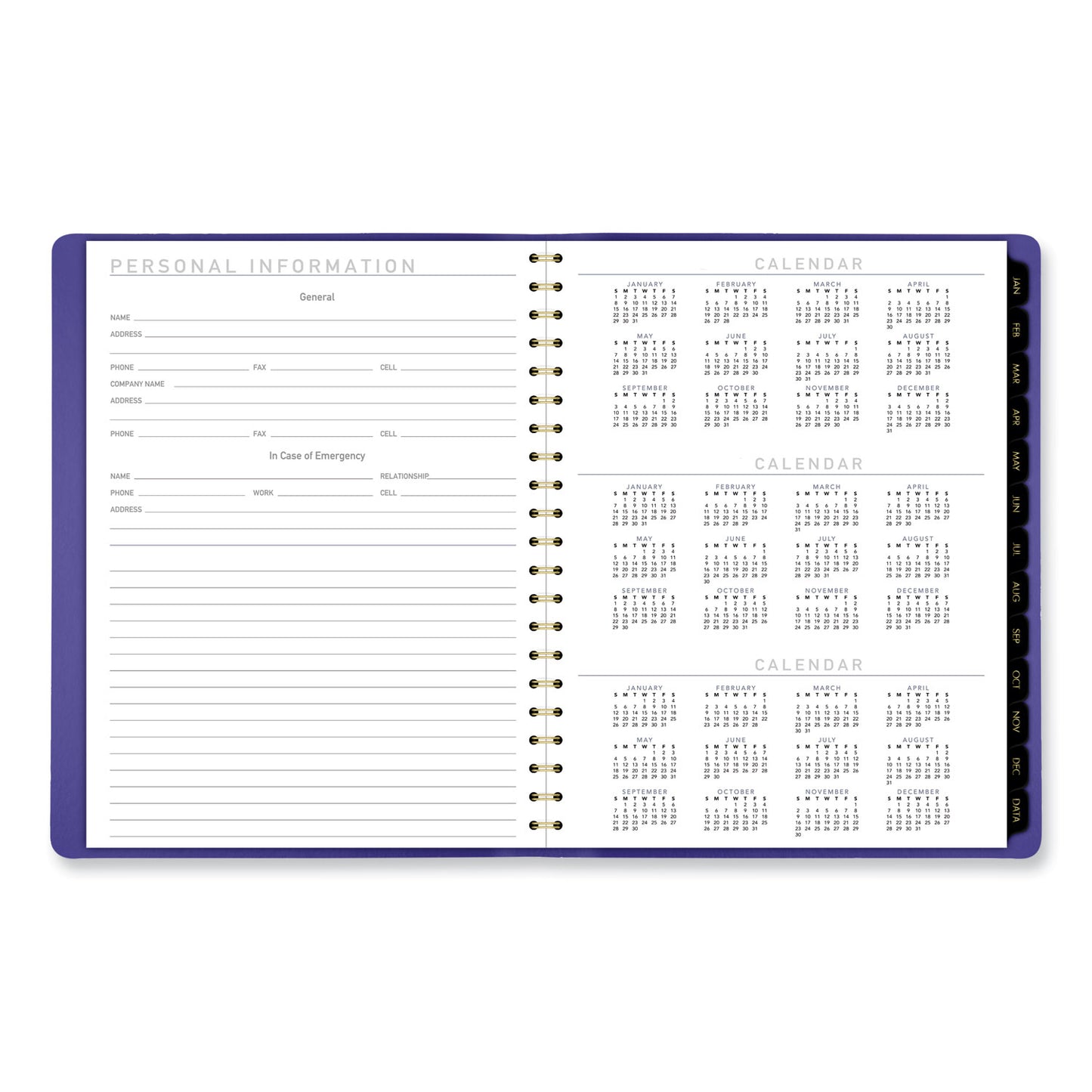 AT-A-GLANCE Contemporary Weekly/Monthly Planner, 11.38 x 9, Purple Cover, 12-Month (Jan to Dec): 2025 (70940X14)