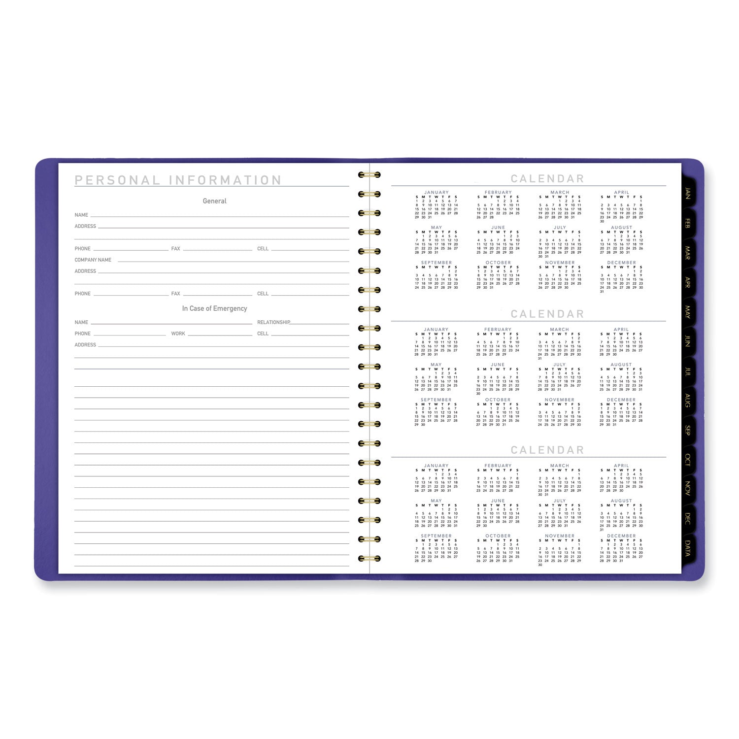 AT-A-GLANCE Contemporary Weekly/Monthly Planner, 11.38 x 9, Purple Cover, 12-Month (Jan to Dec): 2025 (70940X14)