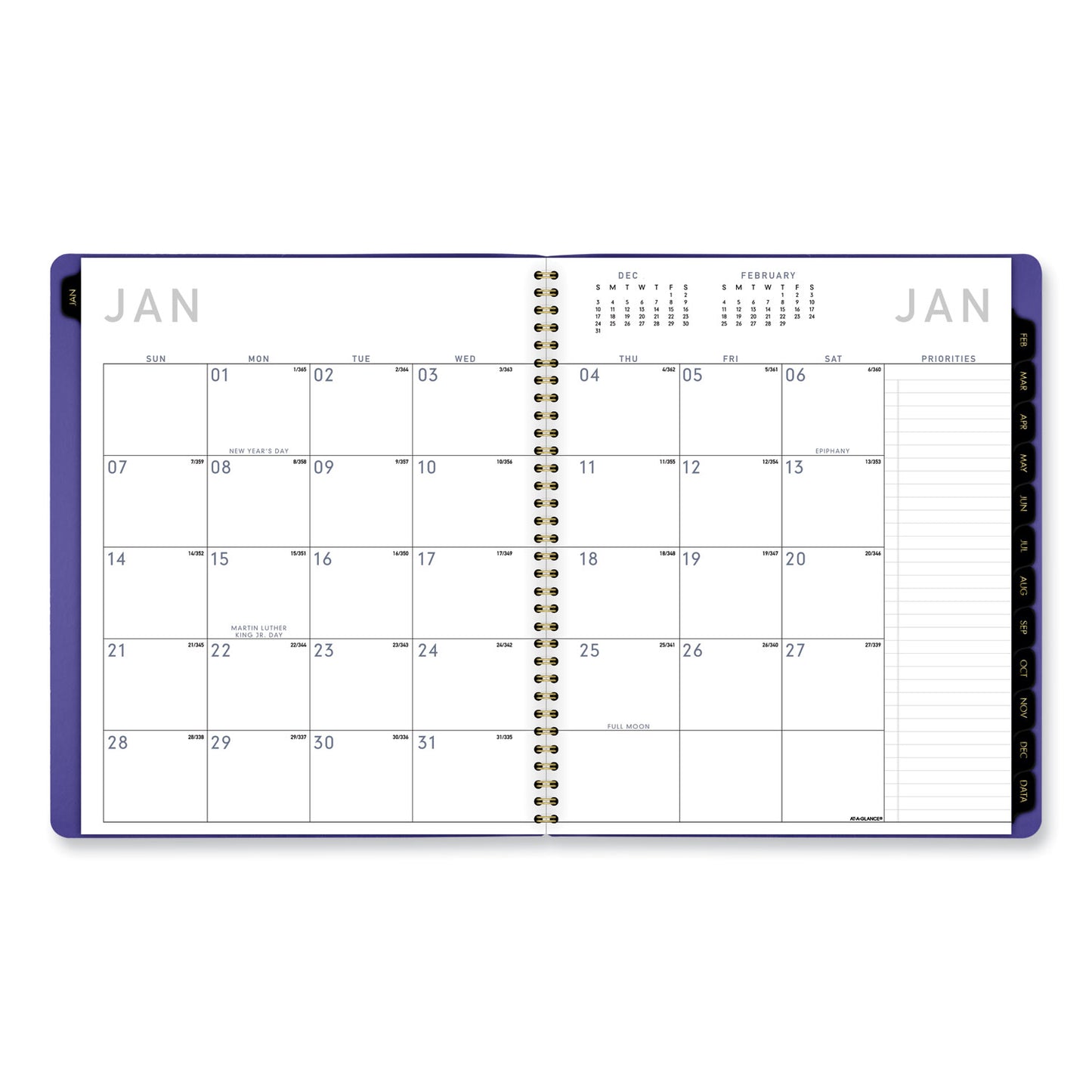 AT-A-GLANCE Contemporary Monthly Planner, 11.38 x 9.63, Purple Cover, 12-Month (Jan to Dec): 2025 (70250X14)