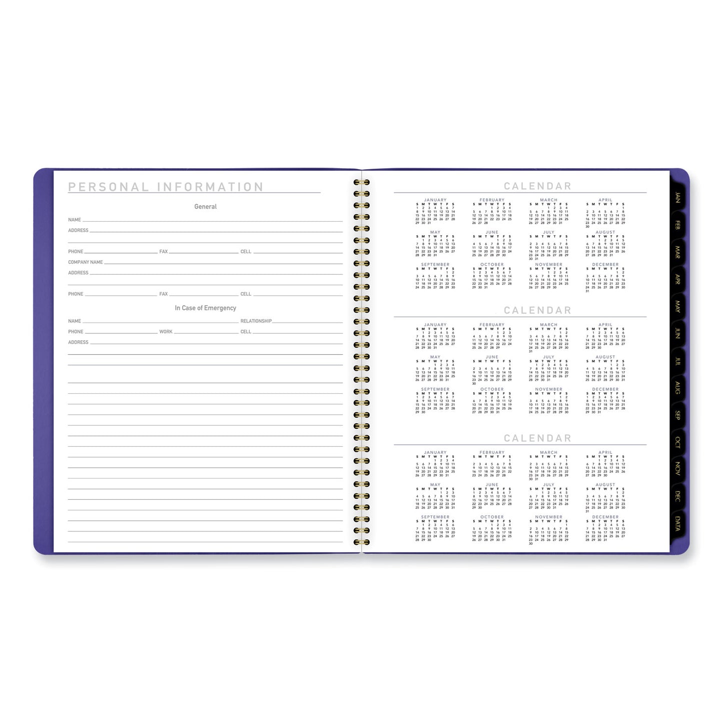 AT-A-GLANCE Contemporary Monthly Planner, 11.38 x 9.63, Purple Cover, 12-Month (Jan to Dec): 2025 (70250X14)