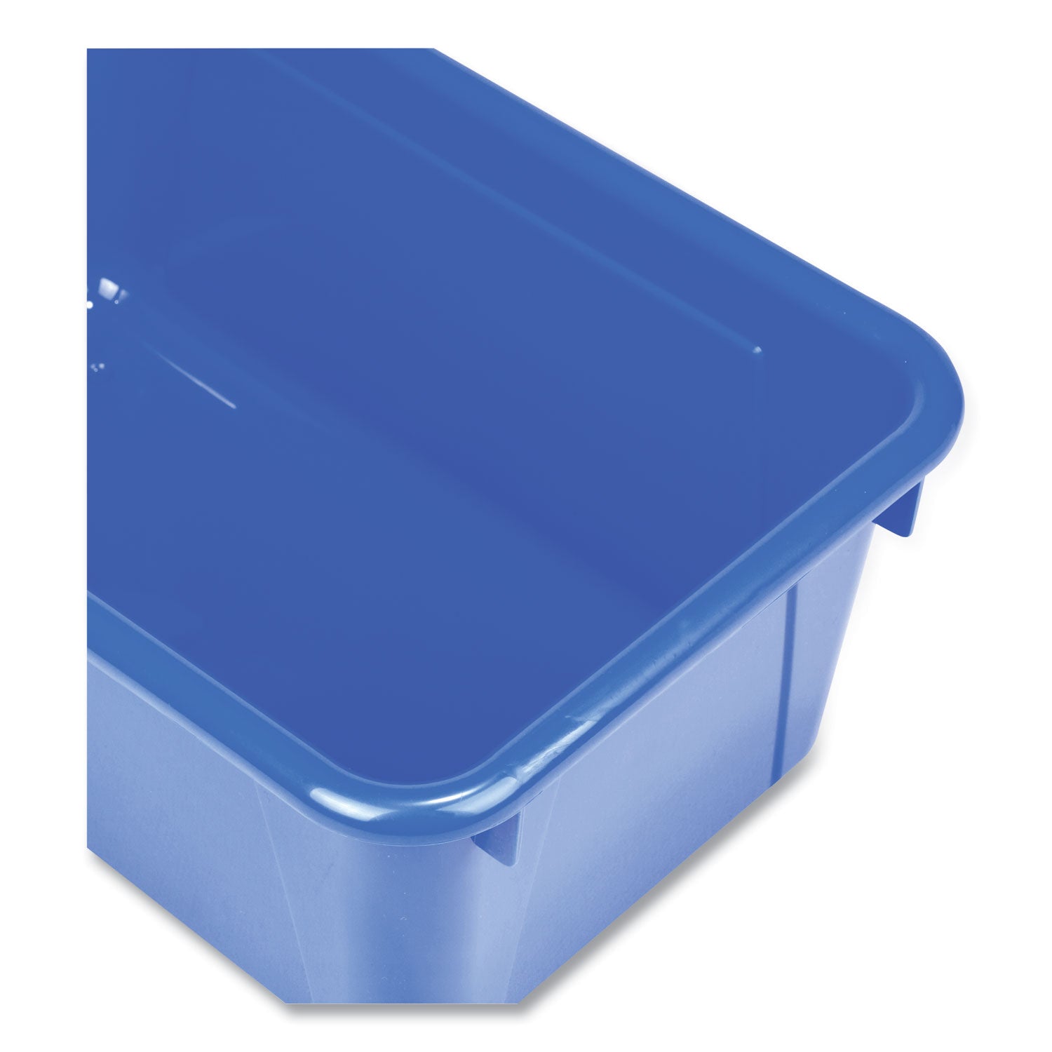 Storex Cubby Bin with Lid, 1 Section, 2 gal, 8.2 x 12.5 x 11.5, Blue, 5/Pack (62408U05C)