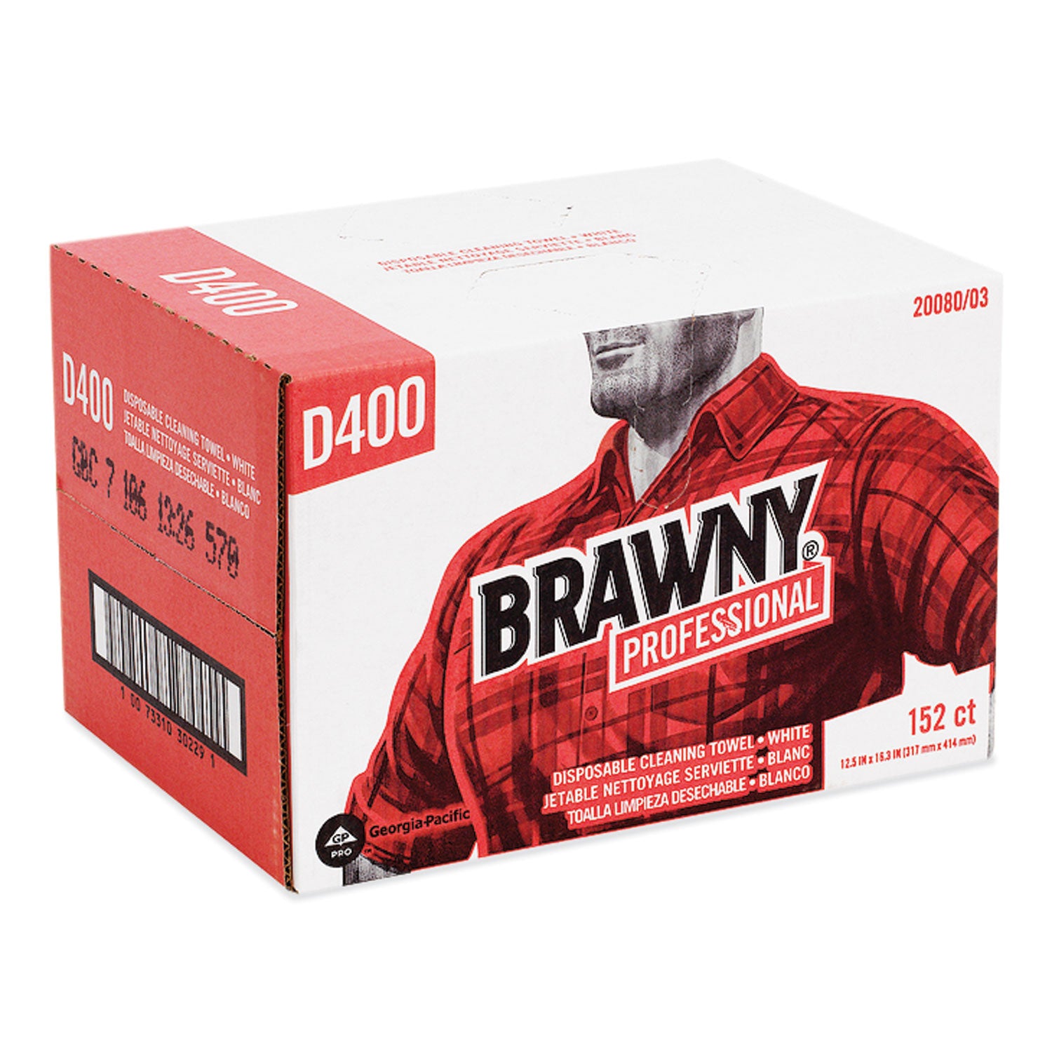 Brawny Premium DRC Wipers, Paper, 1-Ply, 12.5 x 16.75, White, 152/Box (2008003)