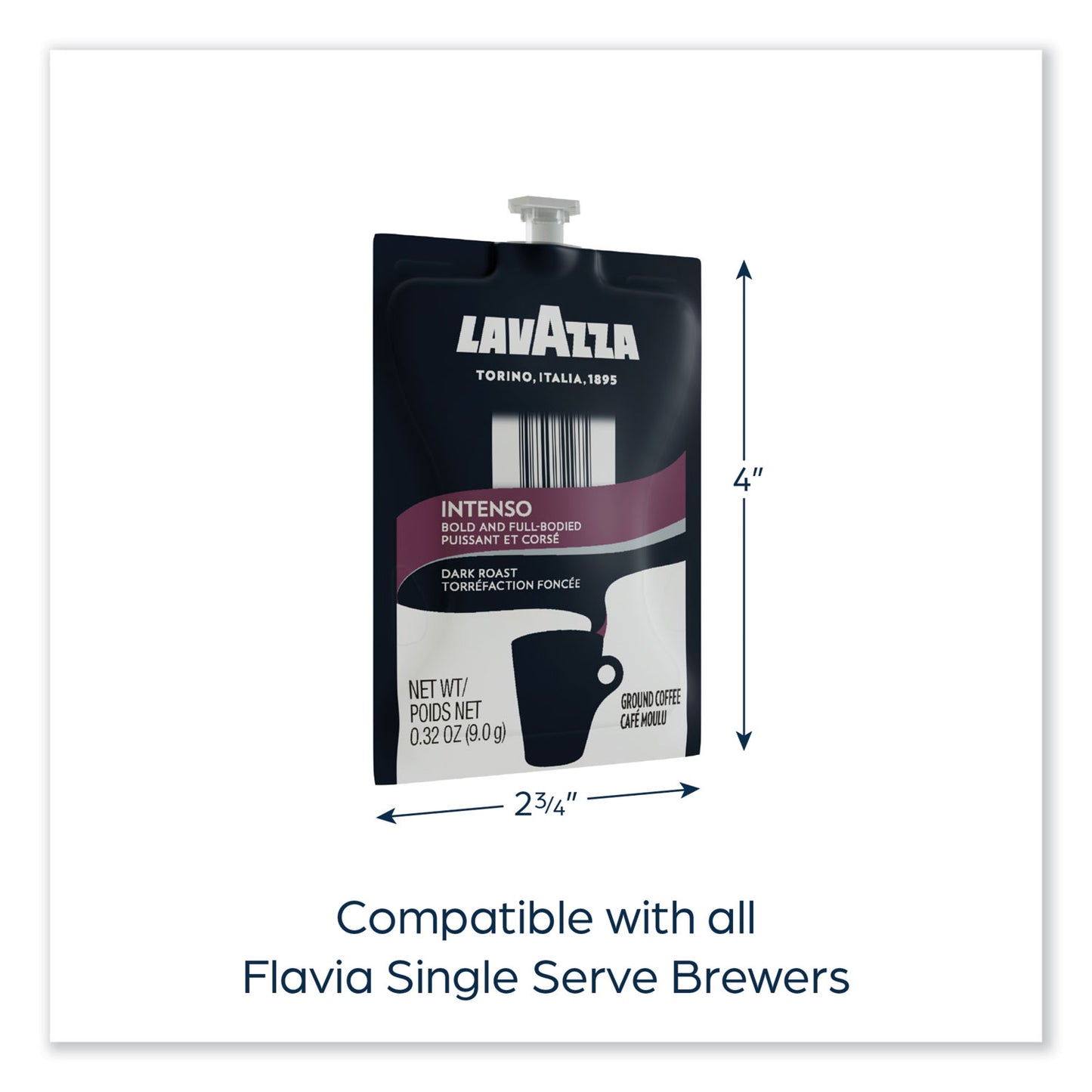 Lavazza FLAVIA Coffee Freshpacks, Intenso Dark Roast, 0.32 oz, 85/Carton (MDR00276)