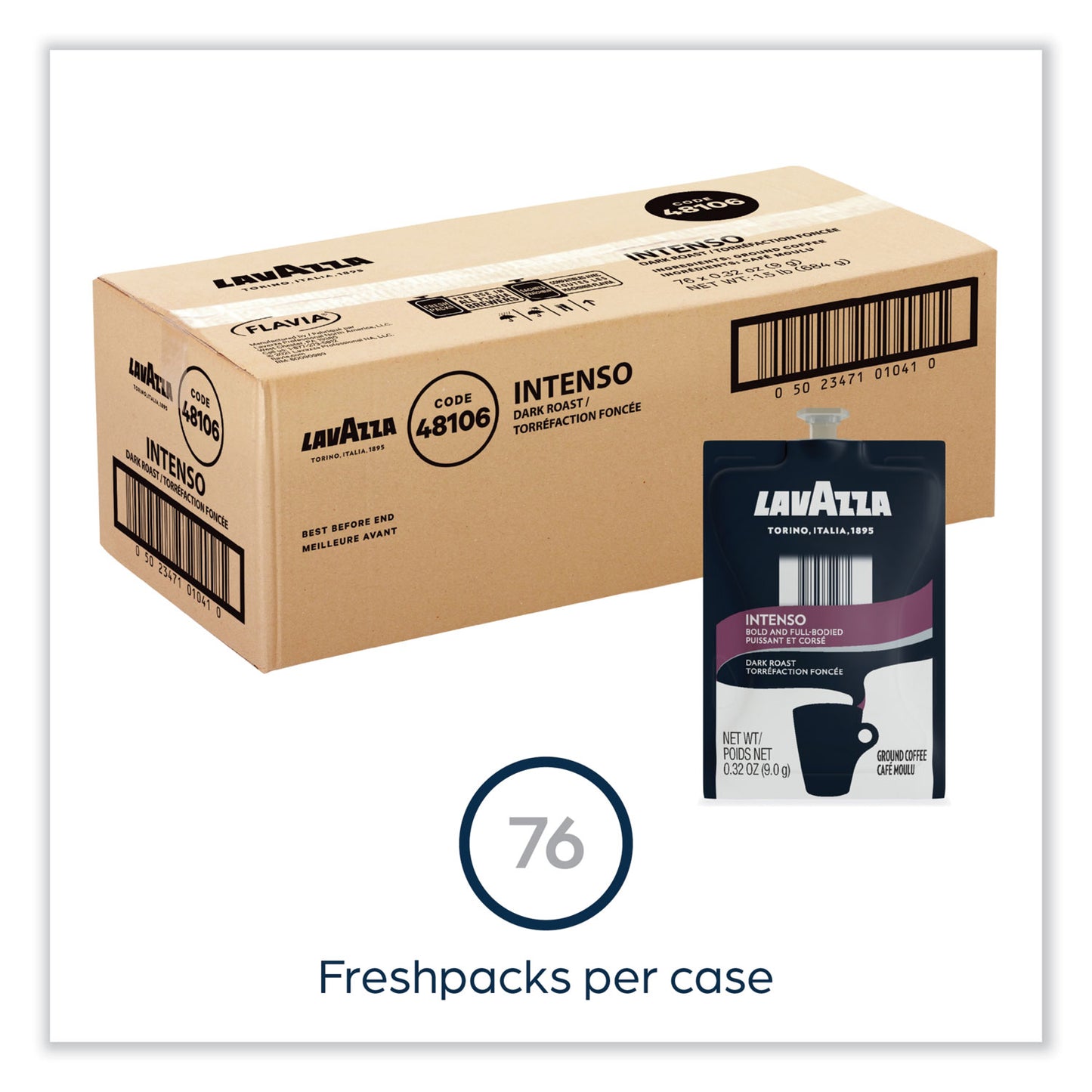 Lavazza FLAVIA Coffee Freshpacks, Intenso Dark Roast, 0.32 oz, 85/Carton (MDR00276)