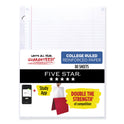 Five Star Reinforced Filler Paper Plus Study App, 3-Hole, 8.5 x 11, College Rule, 80/Pack (170102)