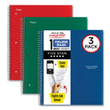 Five Star Wirebound Notebook with Two Pockets, 1-Subject, Medium/College Rule, Assorted Cover Color, (100) 11 x 8.5 Sheets, 3/Pack (820189)