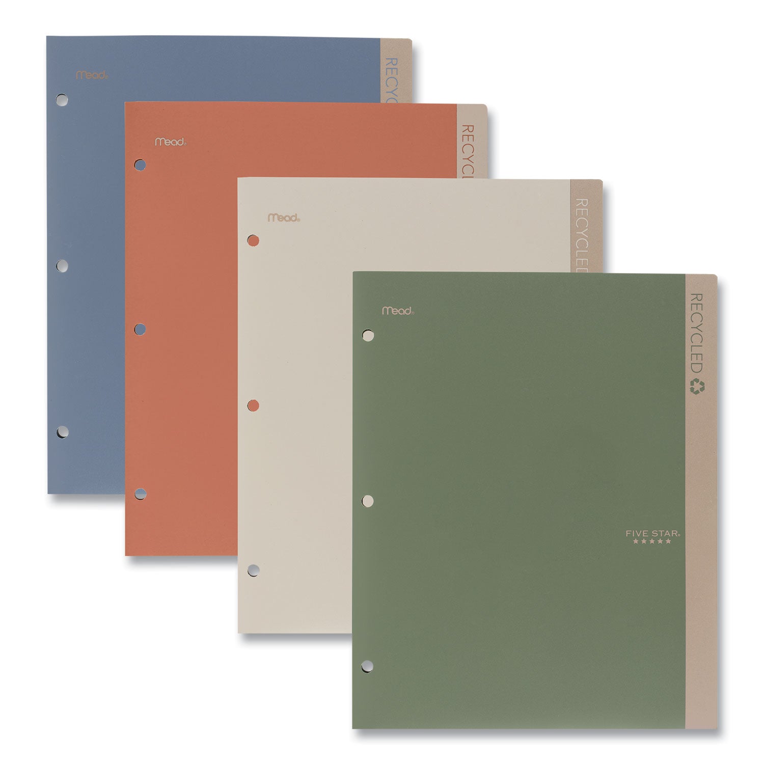 Five Star Recycled Plastic Two-Pocket Folder, 11" x 8.5", Randomly Assorted (330027)