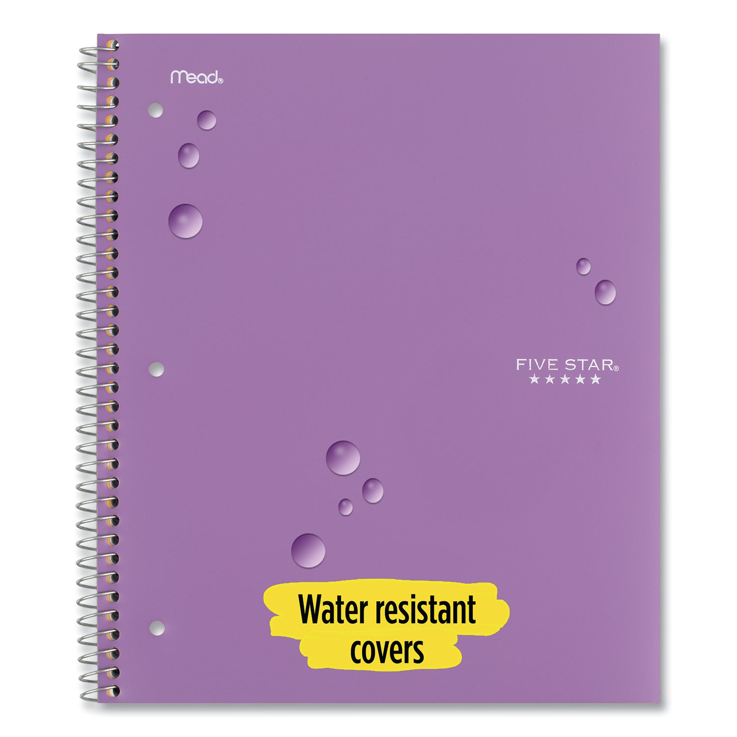 Five Star Wirebound Notebook with Two Pockets, 1-Subject, Medium/College Rule, Assorted Cover Color, (100) 11 x 8.5 Sheets, 3/Pack (820188)