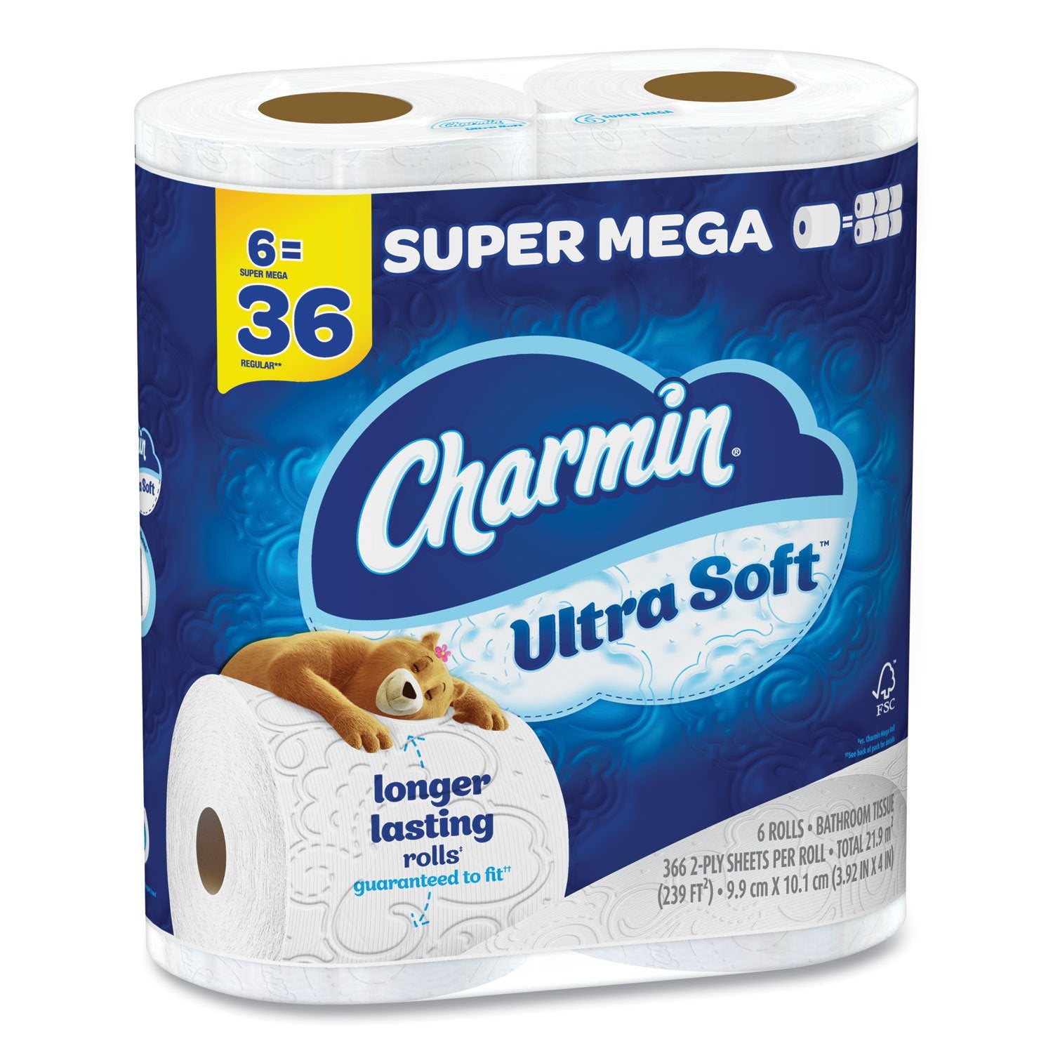 Charmin Ultra Soft Bathroom Tissue, Septic-Safe, 2-Ply, White, 336 Sheets/Roll, 18 Rolls/Carton (08473)