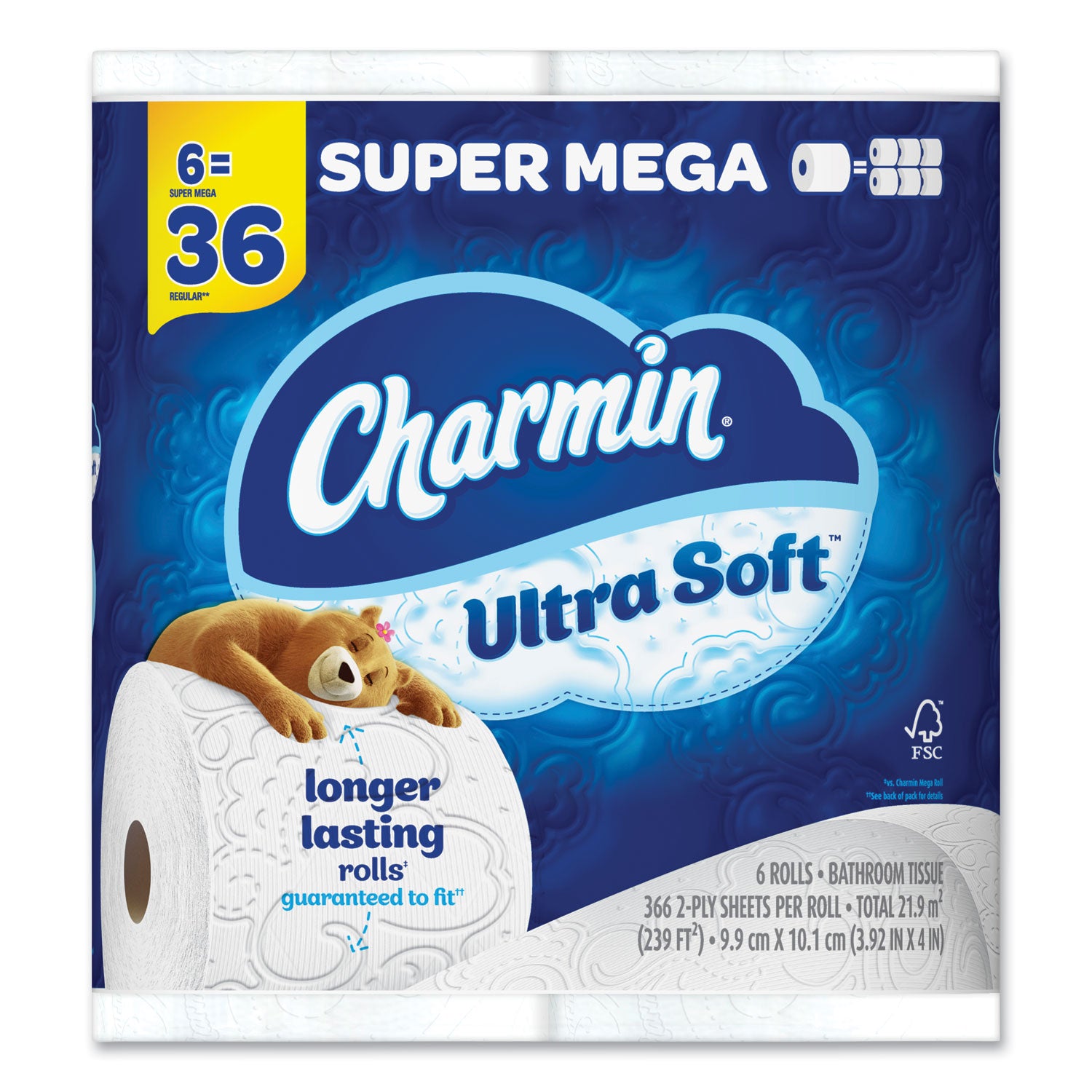 Ultra Soft Bathroom Tissue, Septic-Safe, 2-Ply, White, 366 Sheets/Roll, 18 Rolls/Carton