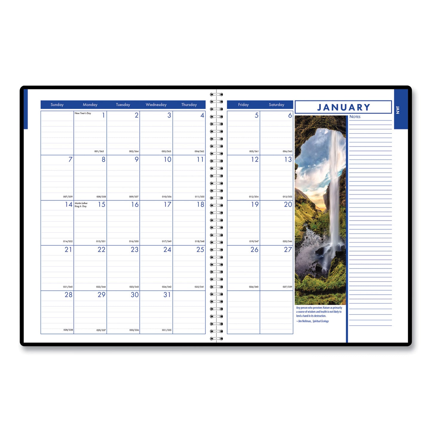 House of Doolittle Earthscapes Recycled Weekly/Monthly Appointment Book, Landscape Photos, 11 x 8.5, Black Soft Cover, 12-Month (Jan-Dec): 2025 (273)