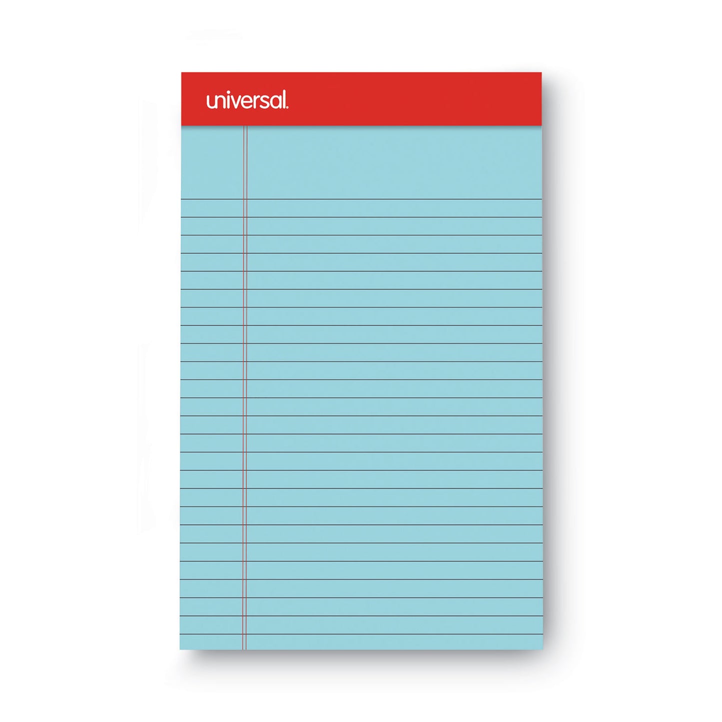 Universal Perforated Ruled Writing Pads, Narrow Rule, Red Headband, 50 Assorted Pastels 5 x 8 Sheets, 6/Pack (63016)