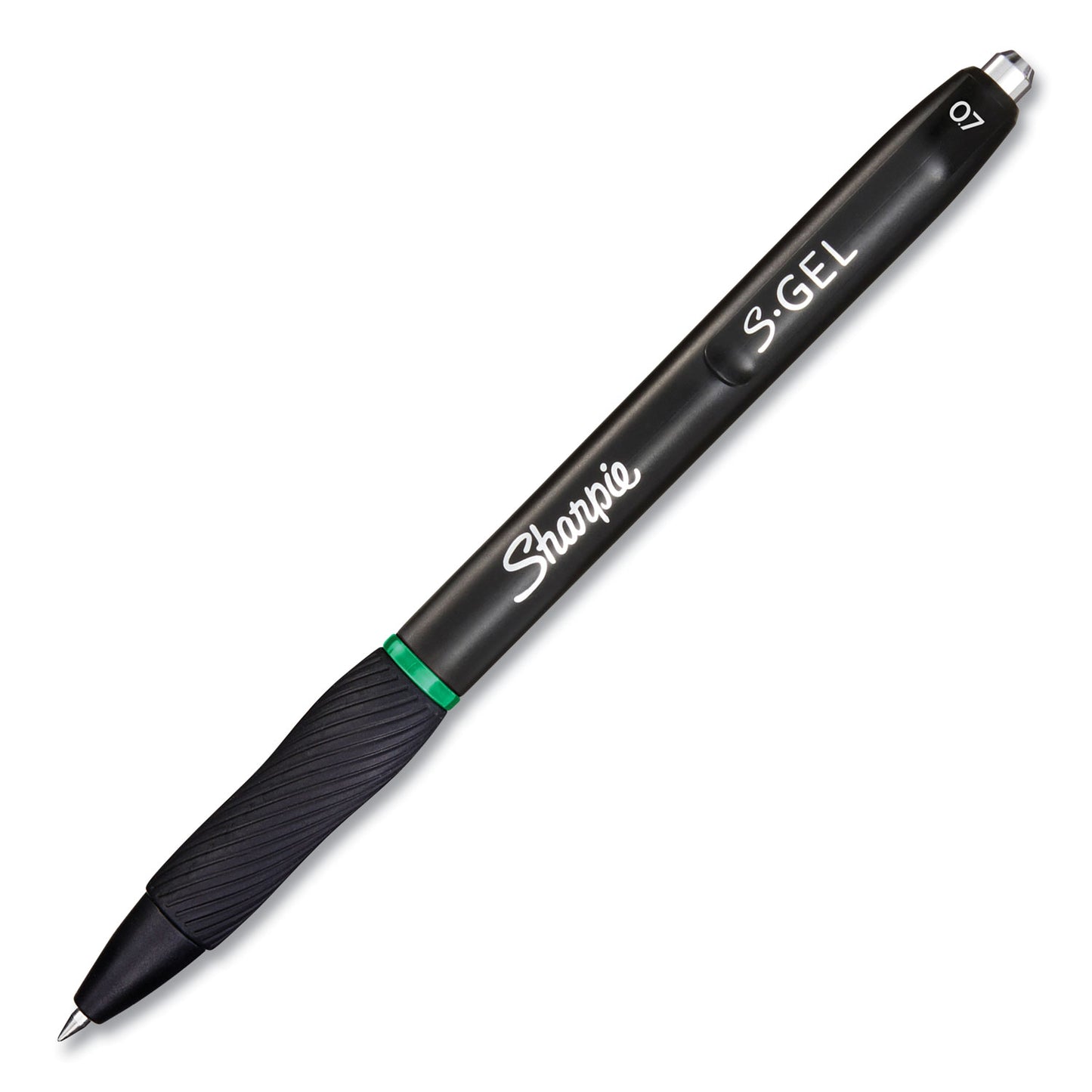 Sharpie S-Gel High-Performance Gel Pen, Retractable, Medium 0.7 mm, Green Ink, Black Barrel, Dozen (2126216)