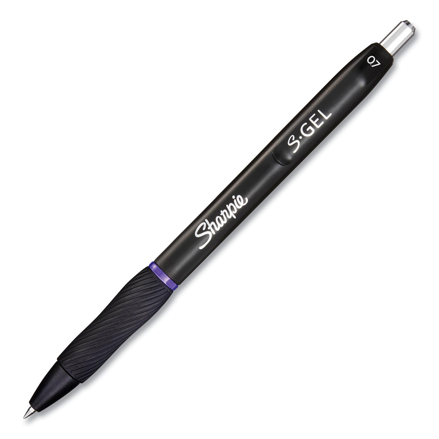 Sharpie S-Gel High-Performance Gel Pen, Retractable, Medium 0.7 mm, Purple Ink, Black Barrel, Dozen (2126235)