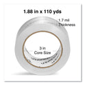 Universal Deluxe General-Purpose Acrylic Box Sealing Tape, 3" Core, 1.88" x 109 yds, Clear, 12/Pack (66100)