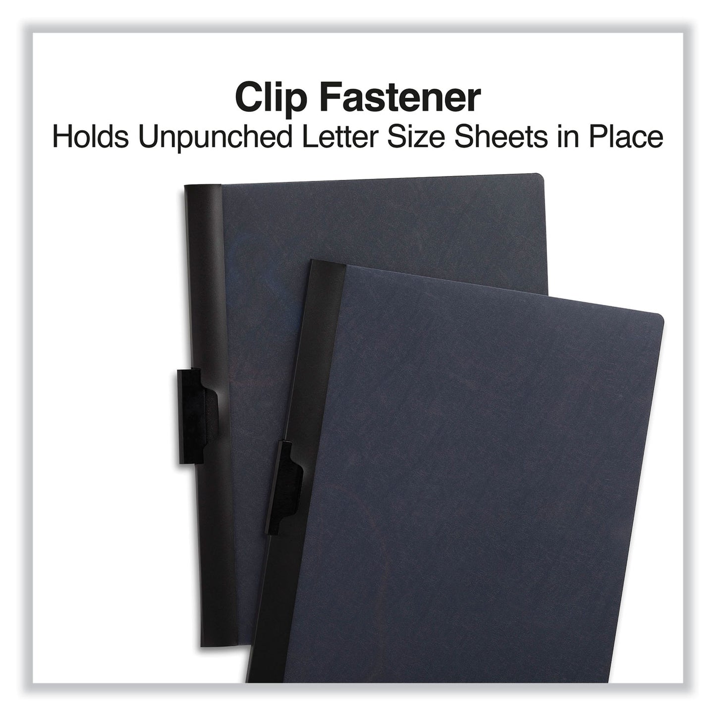 Universal Clip-Style Report Cover, Clip Fastener, 8.5 x 11, Clear/Black, 5/Pack (20515)