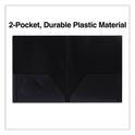 Universal Two-Pocket Plastic Folders, 100-Sheet Capacity, 11 x 8.5, Black, 10/Pack (20540)