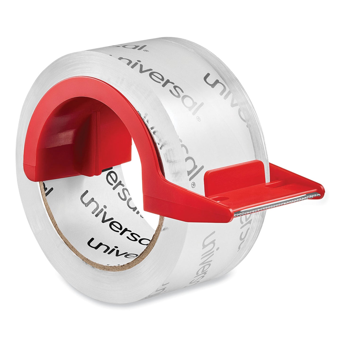 Universal Heavy-Duty Acrylic Box Sealing Tape with Dispenser, 3" Core, 1.88" x 54.6 yds, Clear, 2/Pack (31102)