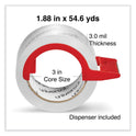 Universal Heavy-Duty Acrylic Box Sealing Tape with Dispenser, 3" Core, 1.88" x 54.6 yds, Clear, 2/Pack (31102)