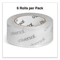 Universal Deluxe General-Purpose Acrylic Box Sealing Tape, 2 mil, 3" Core, 1.88" x 109 yds, Clear, 6/Pack (53200)