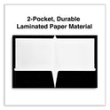 Universal Laminated Two-Pocket Folder, Cardboard Paper, 100-Sheet Capacity, 11 x 8.5, Black, 25/Box (56416)