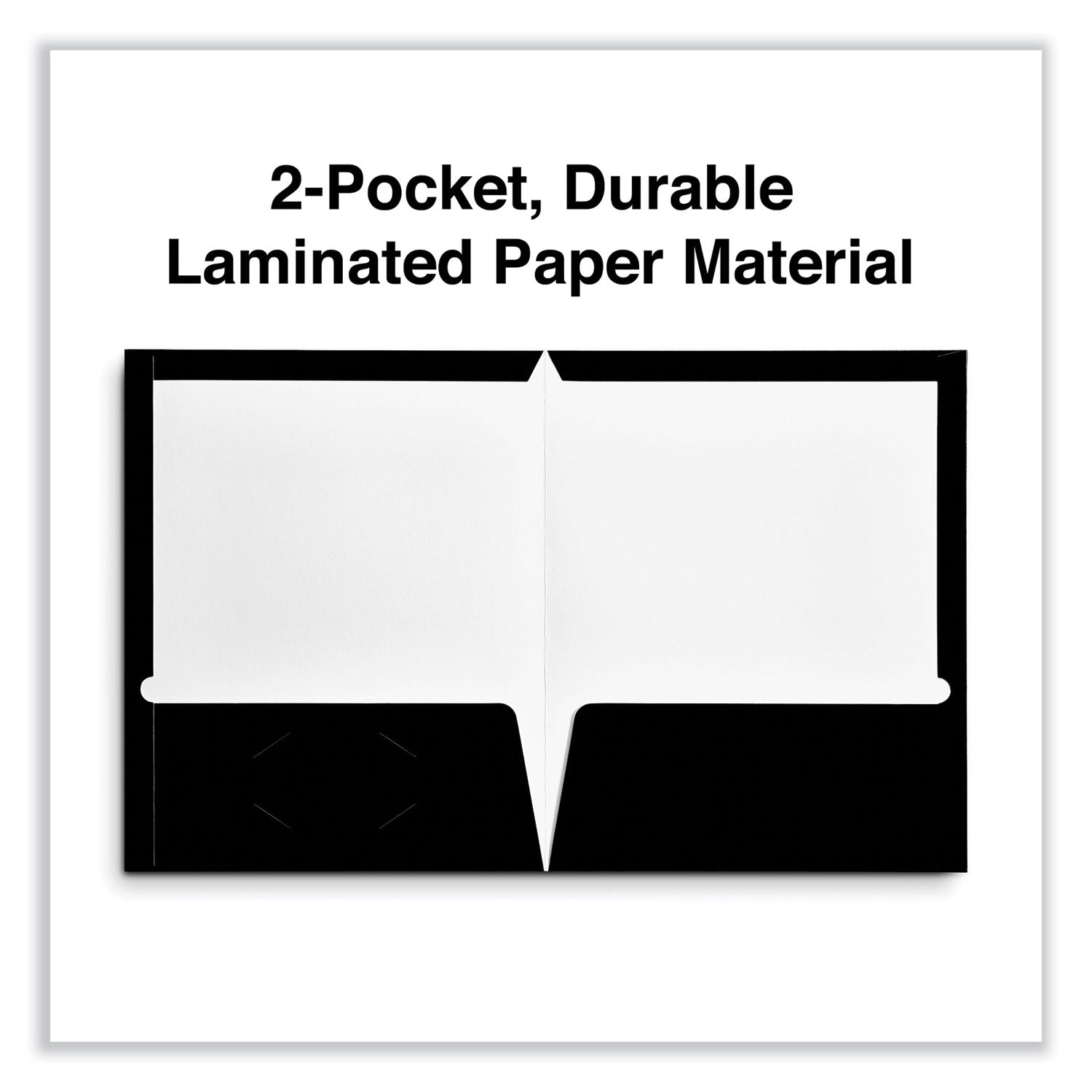 Universal Laminated Two-Pocket Folder, Cardboard Paper, 100-Sheet Capacity, 11 x 8.5, Black, 25/Box (56416)