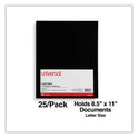 Universal Laminated Two-Pocket Folder, Cardboard Paper, 100-Sheet Capacity, 11 x 8.5, Black, 25/Box (56416)