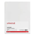 Universal Laminated Two-Pocket Portfolios, Cardboard Paper, 100-Sheet Capacity, 11 x 8.5, White, 25/Box (56417)