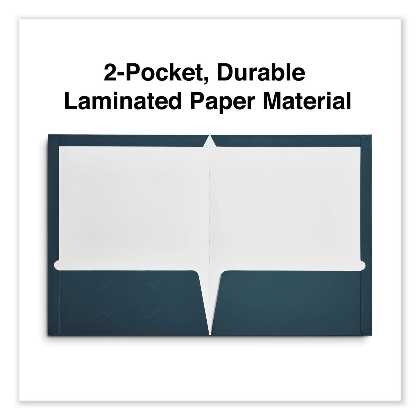 Universal Laminated Two-Pocket Folder, Cardboard Paper, 100-Sheet Capacity, 11 x 8.5, Navy, 25/Box (56418)