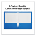 Universal Laminated Two-Pocket Folder, Cardboard Paper, 100-Sheet Capacity, 11 x 8.5, Blue, 25/Box (56419)