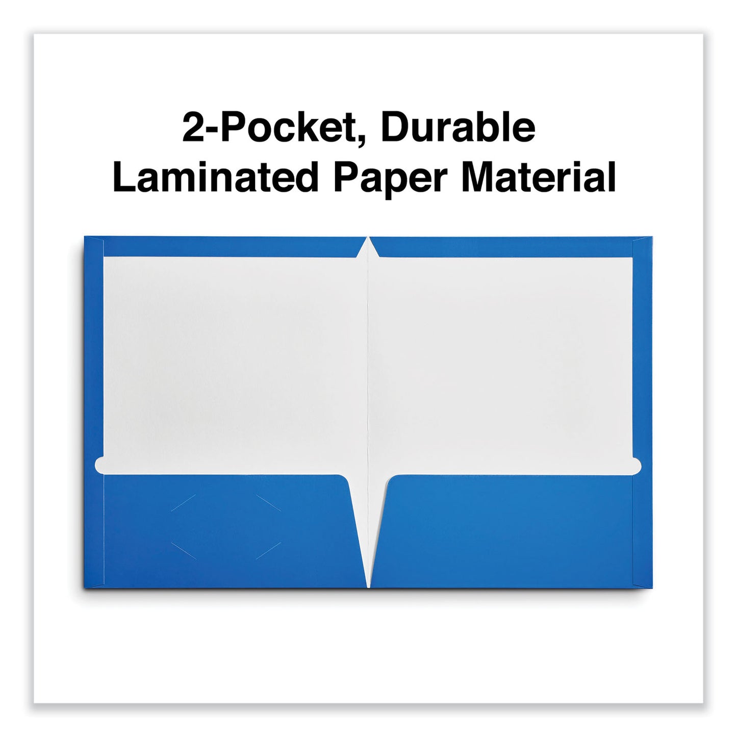 Universal Laminated Two-Pocket Folder, Cardboard Paper, 100-Sheet Capacity, 11 x 8.5, Blue, 25/Box (56419)